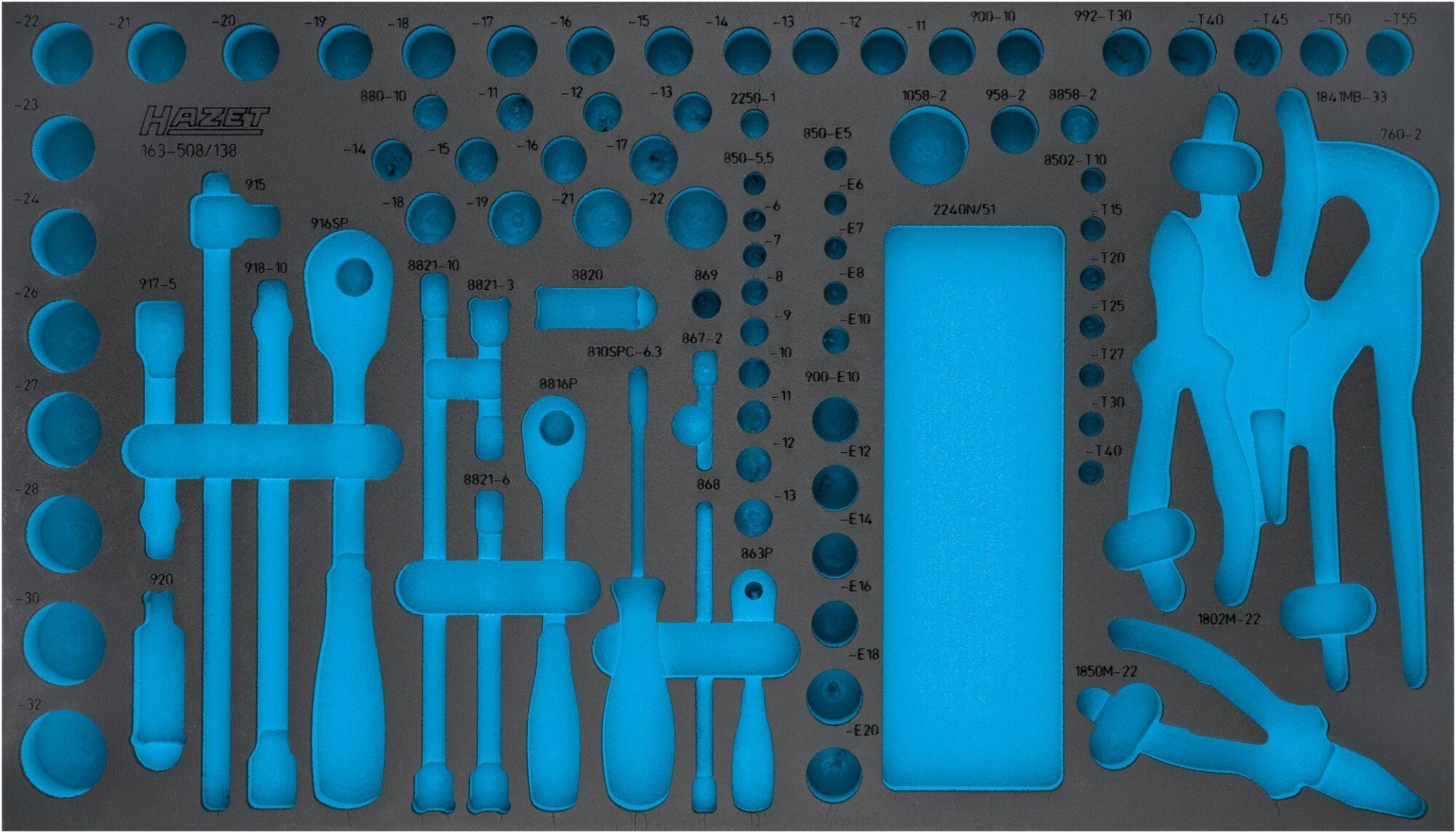 HAZET 2-Komponenten Weichschaumeinlage 163-508L ∙ L x B: 691 mm x 392 mm Produktbild img1 L