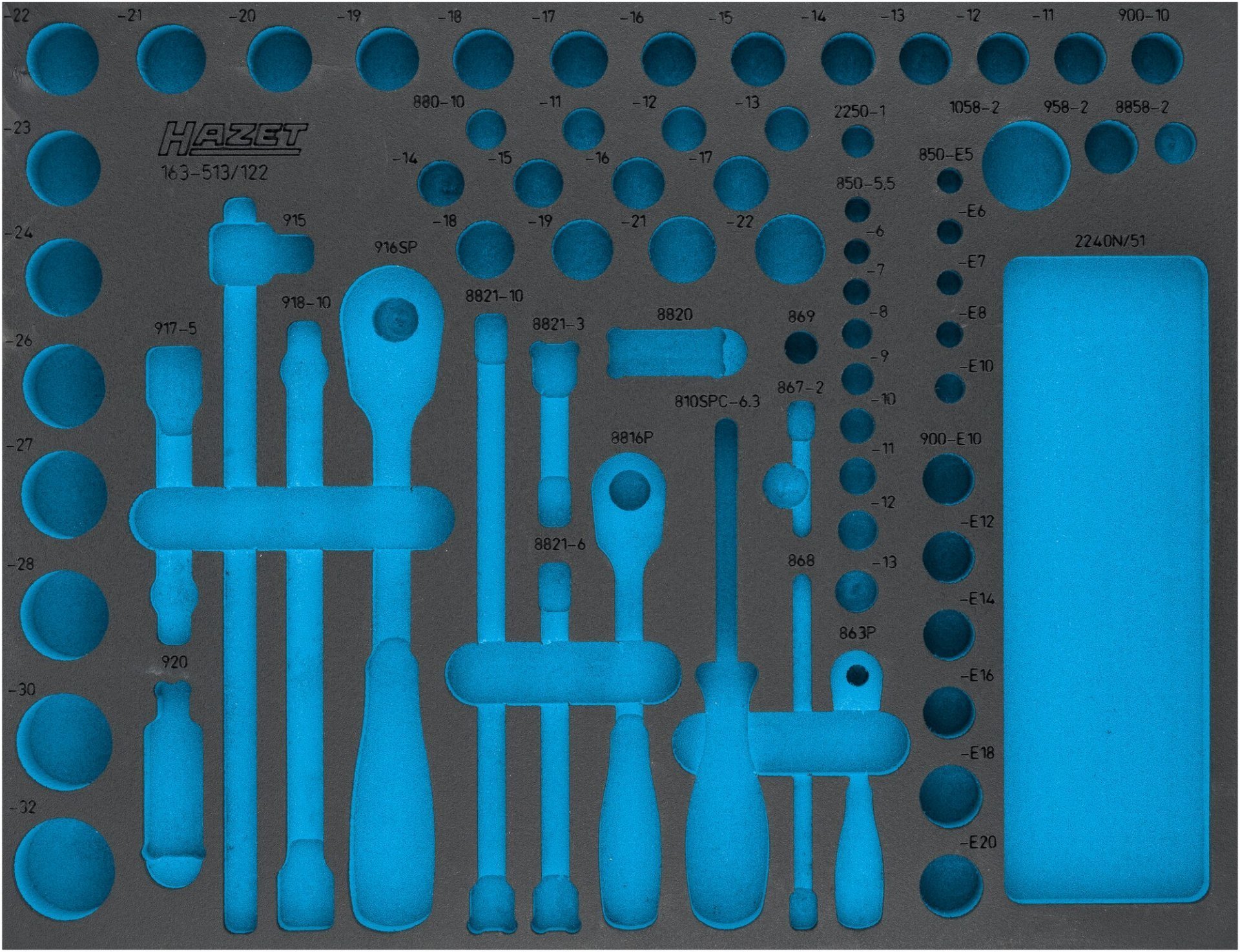 HAZET 2-Komponenten Weichschaumeinlage 163-513L ∙ L x B: 519 mm x 392 mm Produktbild img1 L