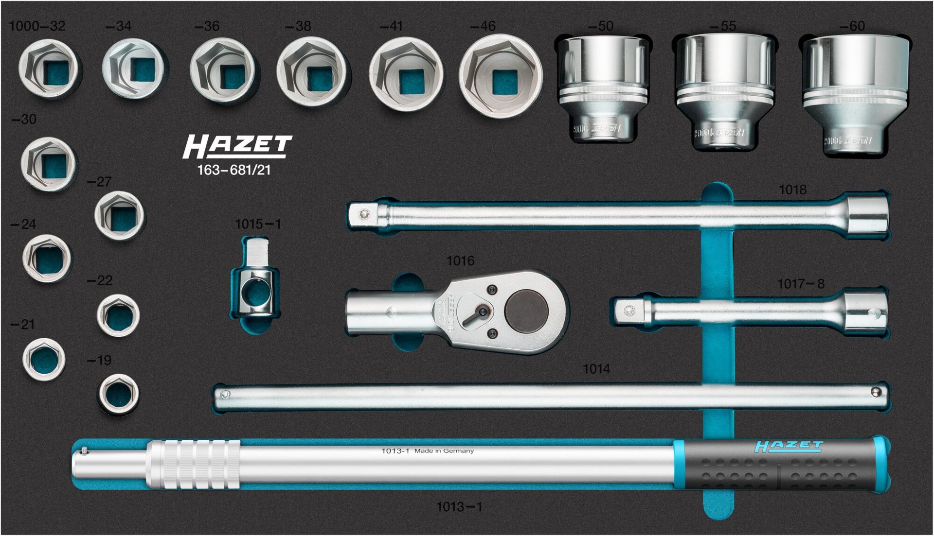 HAZET Werkzeug Satz 163-681/21 ∙ 21-teilig Produktbild img1 L