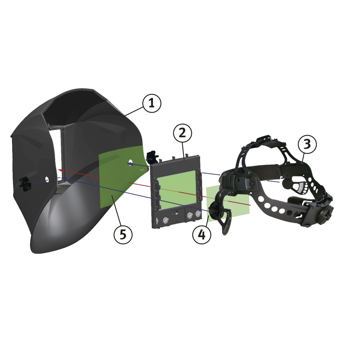 Schweisskraft Automatik-Schweißschutzhelm VarioProtect XXL-W-2 TC rot Produktbild img5 L