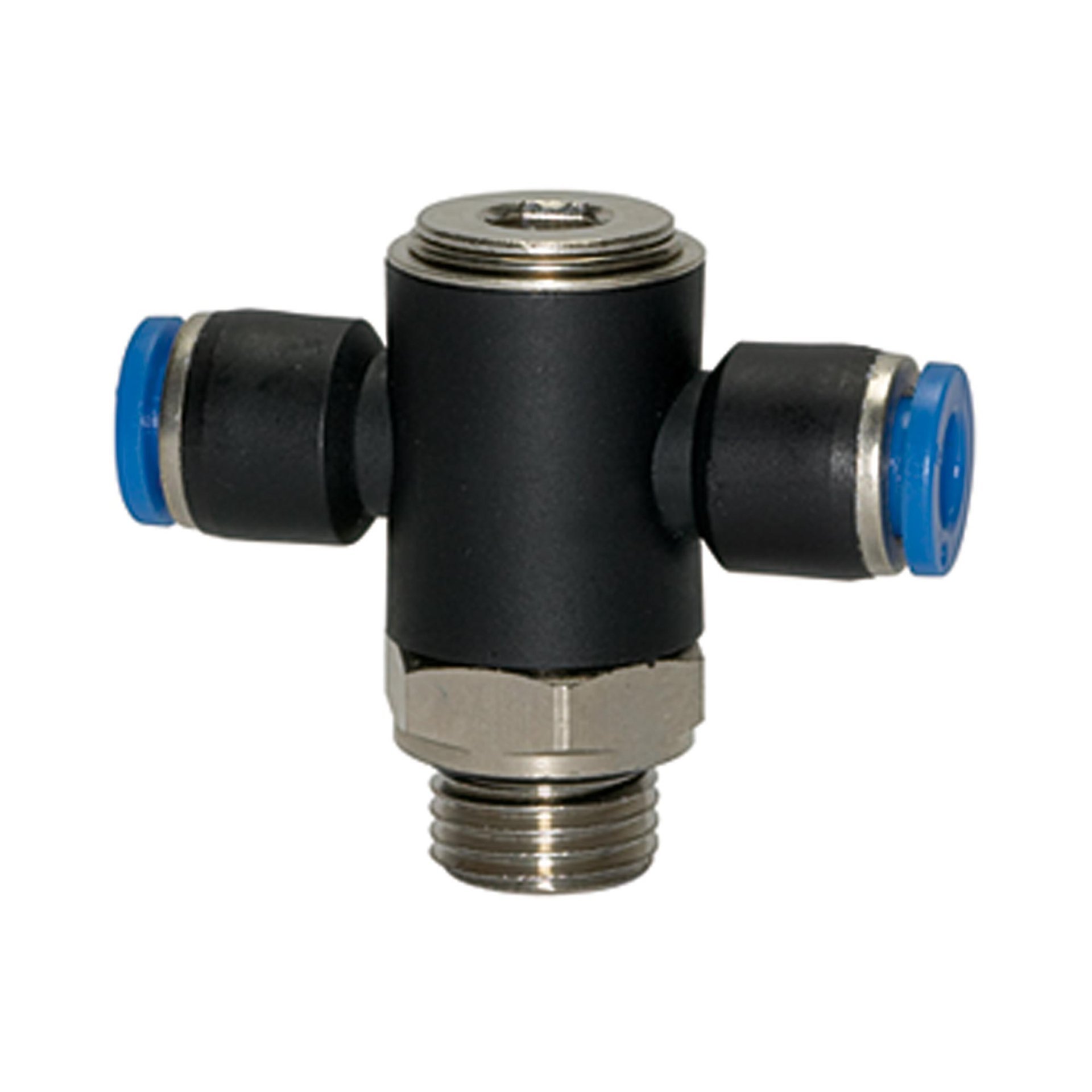 RIEGLER T-Steckverschraubung »Blaue Serie«, drehbar, G 1/4 außen, Ø 8 mm Produktbild img1 L