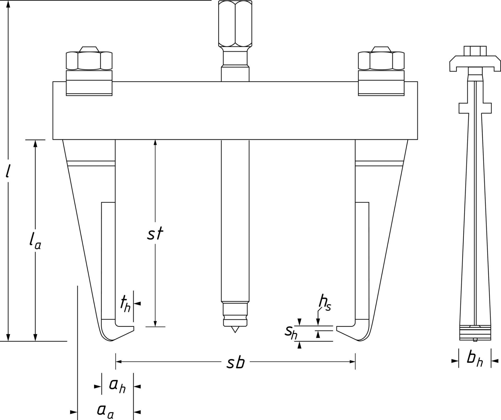 HAZET Schnellspann-Abzieher ∙ 2-armig 1750-26 ∙ Spannbereich: 260 mm Produktbild img6 L