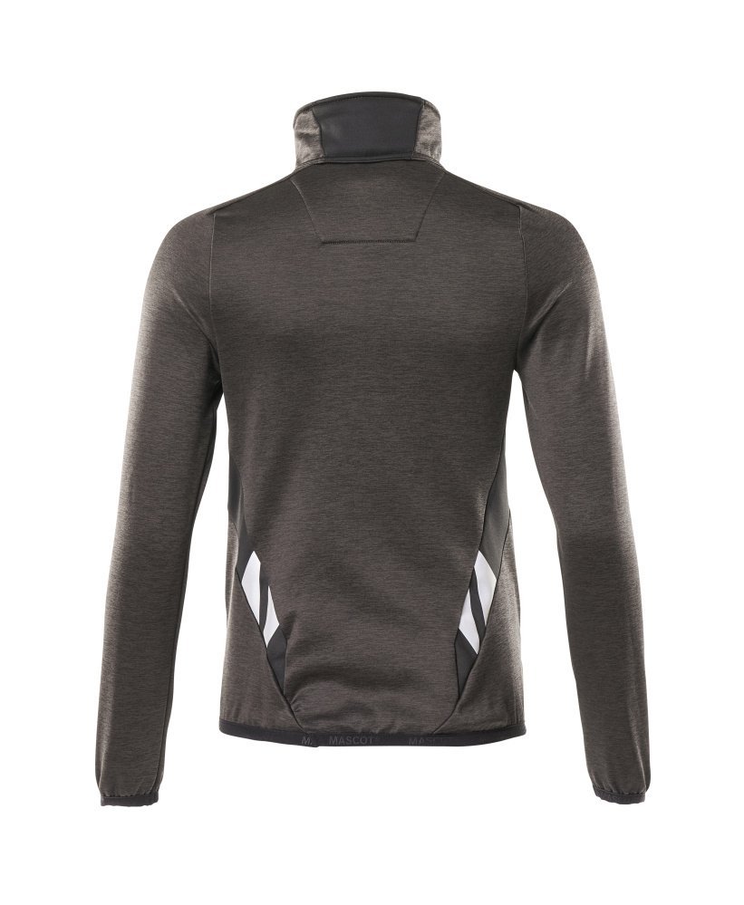 Fleecepullover mit kurzem Zipper, Damen Microfleecejacke Größe 3XL, dunkelanthrazit/schwarz Produktbild img3 L