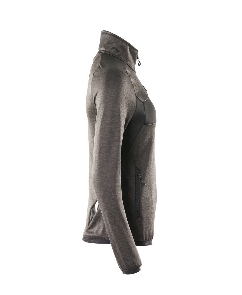 Fleecepullover mit kurzem Zipper, Damen Microfleecejacke Größe 3XL, dunkelanthrazit/schwarz Produktbild img4 L
