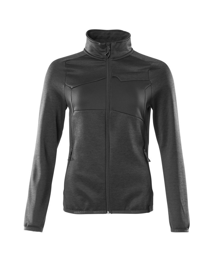 Fleecepullover mit Reißverschluss, Damen Microfleecejacke Größe XL, schwarz Produktbild img1 L