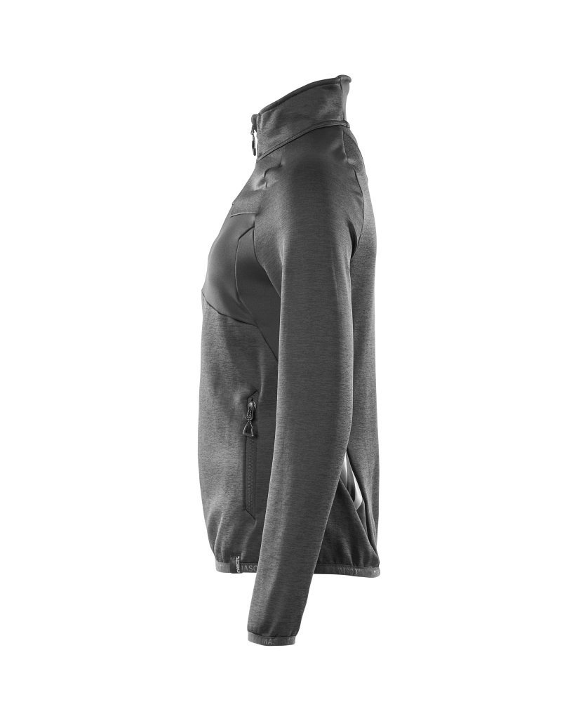 Fleecepullover mit Reißverschluss, Damen Microfleecejacke Größe XL, schwarz Produktbild img2 L