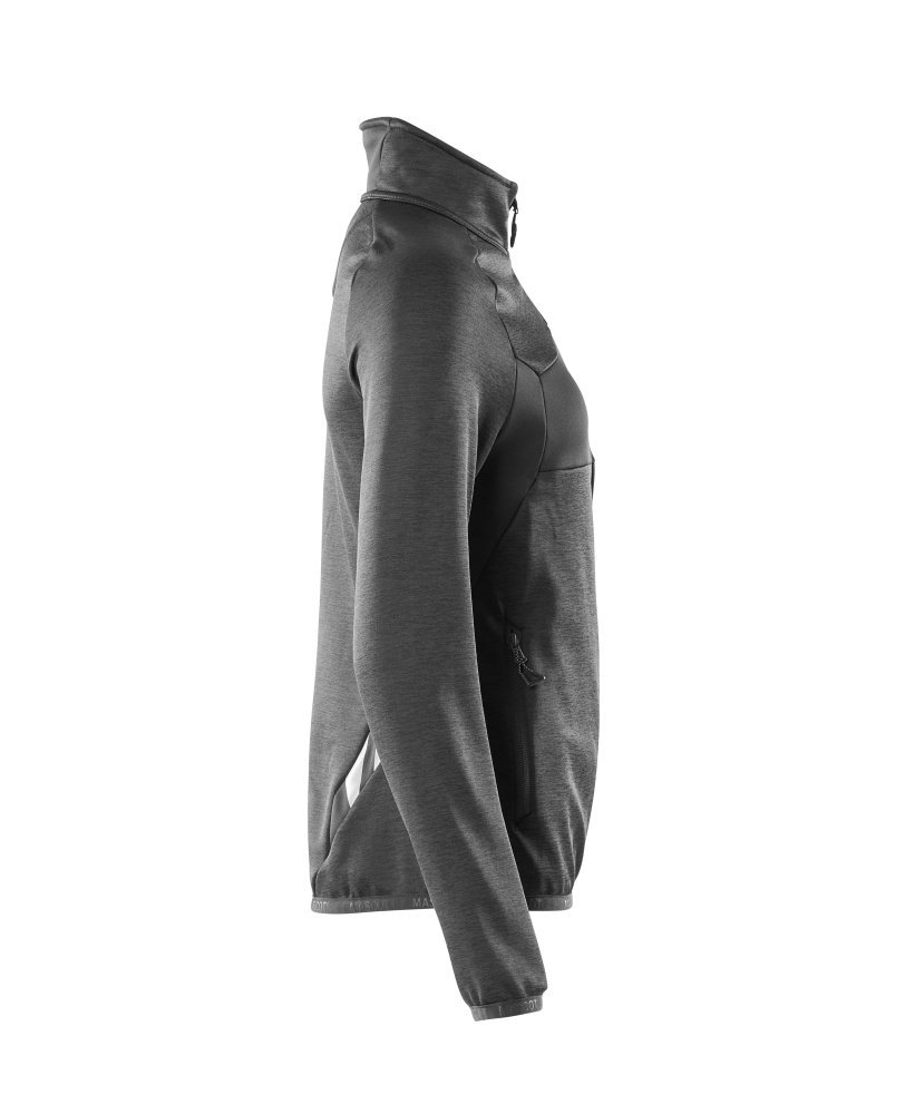 Fleecepullover mit Reißverschluss, Damen Microfleecejacke Größe XL, schwarz Produktbild img4 L
