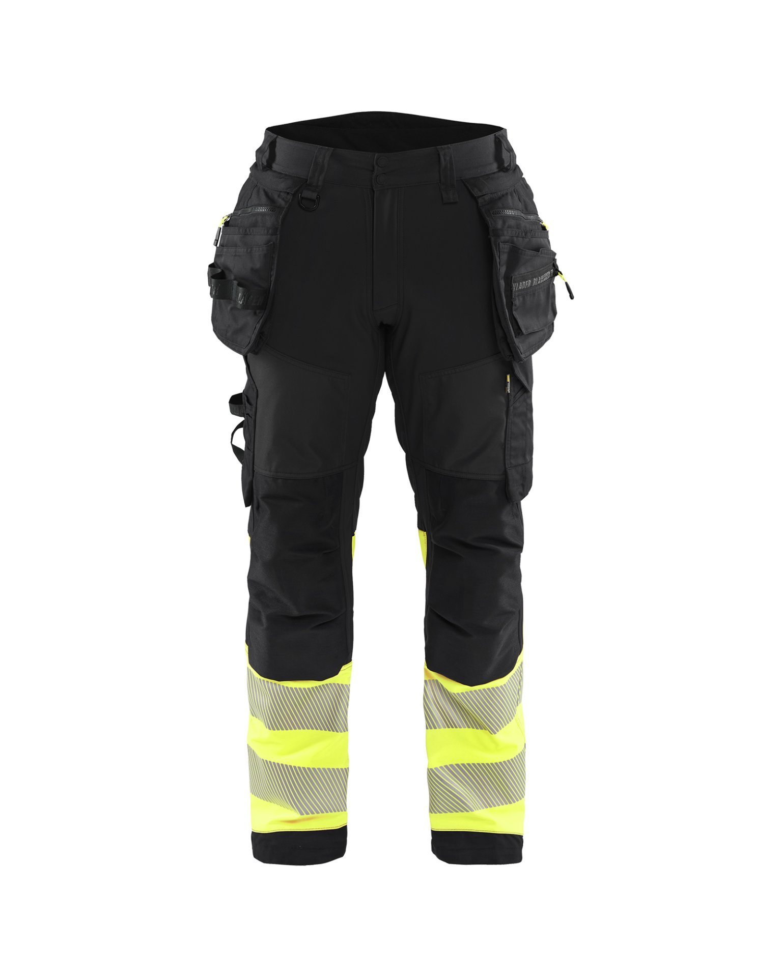 High Vis Arbeitshose Softshell Schwarz/Gelb D21 Produktbild img1 L