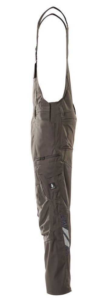 Latzhose, Knietaschen, Stretch-Einsätze Latzhose Größe 90C46, dunkelanthrazit Produktbild img2 L
