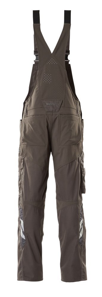 Latzhose, Knietaschen, Stretch-Einsätze Latzhose Größe 90C46, dunkelanthrazit Produktbild img3 L