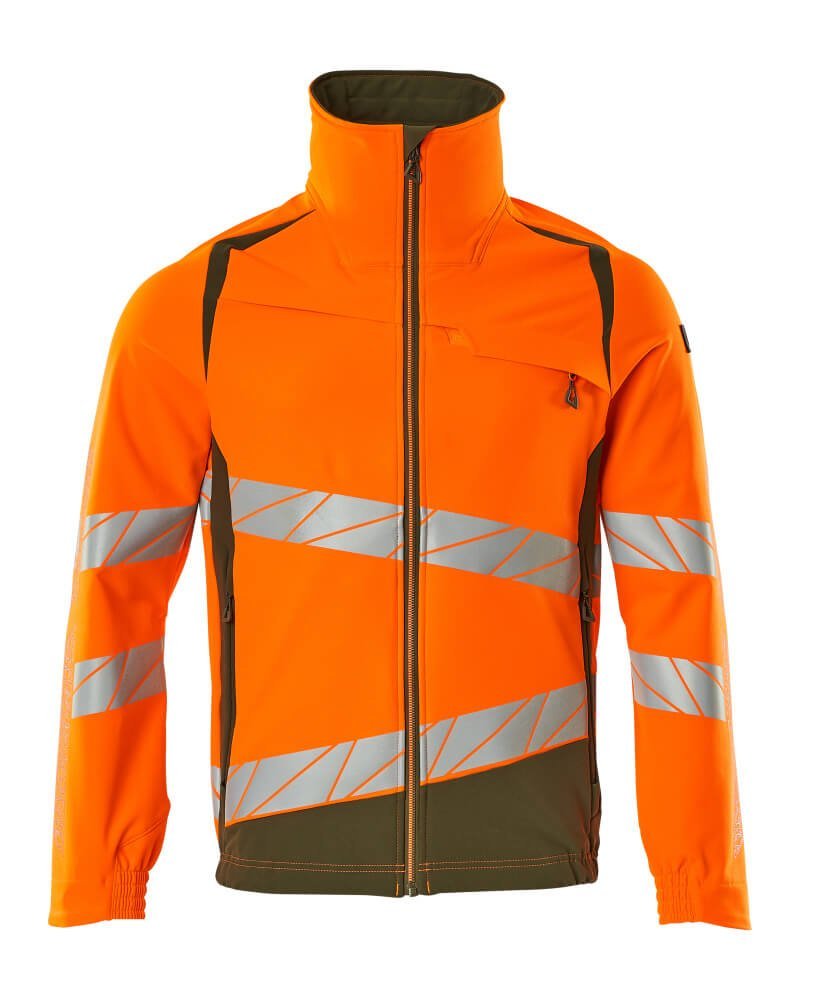 Jacke, ULTIMATE STRETCH Arbeitsjacke Größe L, hi-vis orange/moosgrün Produktbild img1 L