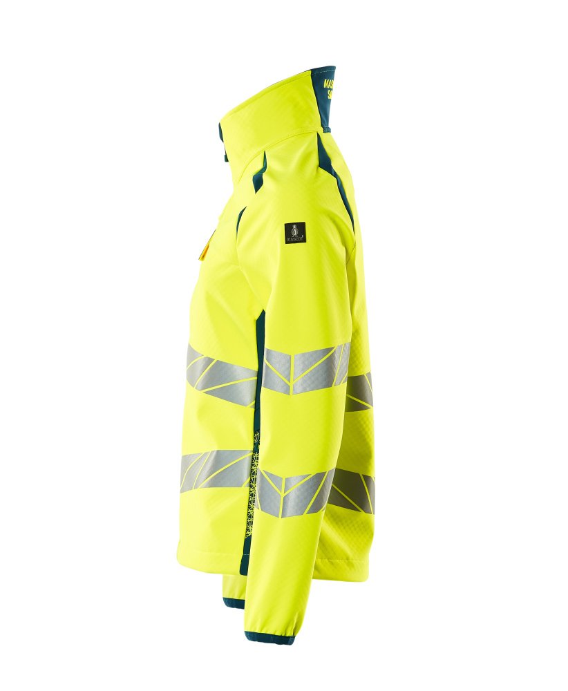 Soft Shell Jacke, Damenpassform Soft Shell Jacke Größe XS, hi-vis gelb/dunkelpetroleum Produktbild img2 L