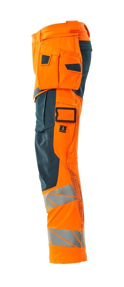 Hose mit Hängetaschen, ULTIMATE STRETCH Hose Größe 90C51, hi-vis orange/dunkelpetroleum Produktbild img2 L