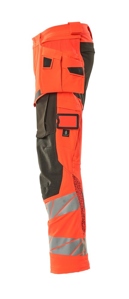 Hose mit Hängetaschen, ULTIMATE STRETCH Hose Größe 90C51, hi-vis rot/dunkelanthrazit Produktbild img2 L