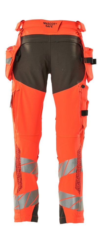 Hose mit Hängetaschen, ULTIMATE STRETCH Hose Größe 90C51, hi-vis rot/dunkelanthrazit Produktbild img3 L