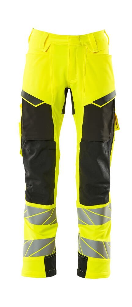 Hose mt Knietaschen, ULTIMATE STRETCH Hose Größe 76C46, hi-vis gelb/schwarz Produktbild img1 L