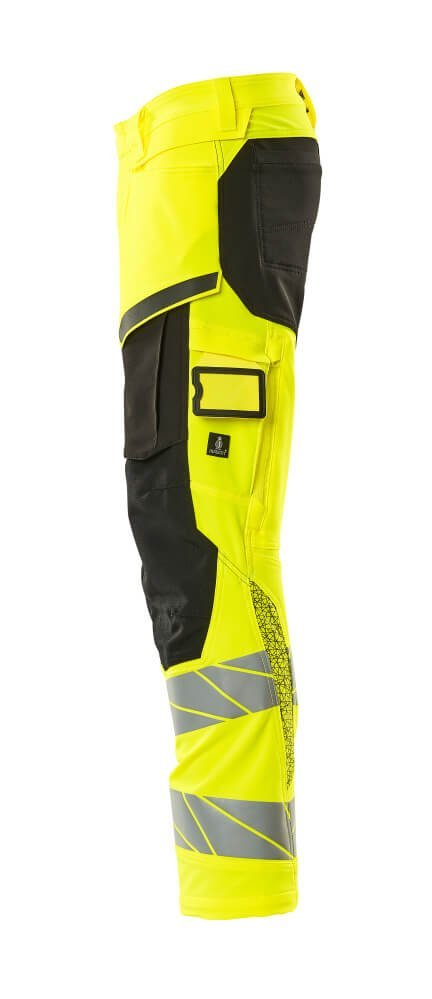 Hose mt Knietaschen, ULTIMATE STRETCH Hose Größe 76C46, hi-vis gelb/schwarz Produktbild img2 L