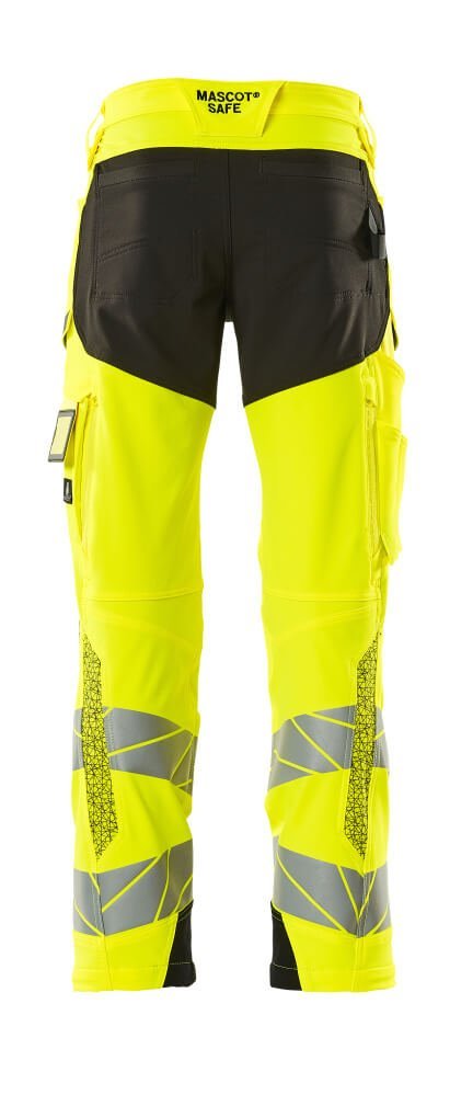 Hose mt Knietaschen, ULTIMATE STRETCH Hose Größe 76C46, hi-vis gelb/schwarz Produktbild img3 L