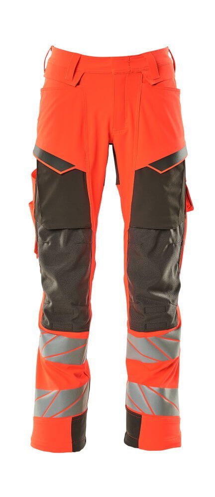Hose mt Knietaschen, ULTIMATE STRETCH Hose Größe 76C58, hi-vis rot/dunkelanthrazit Produktbild img1 L