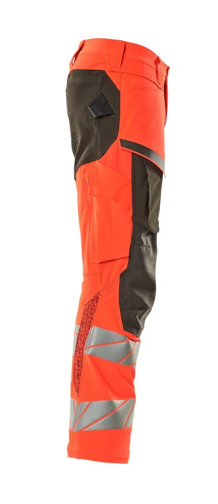 Hose mt Knietaschen, ULTIMATE STRETCH Hose Größe 76C58, hi-vis rot/dunkelanthrazit Produktbild img4 L