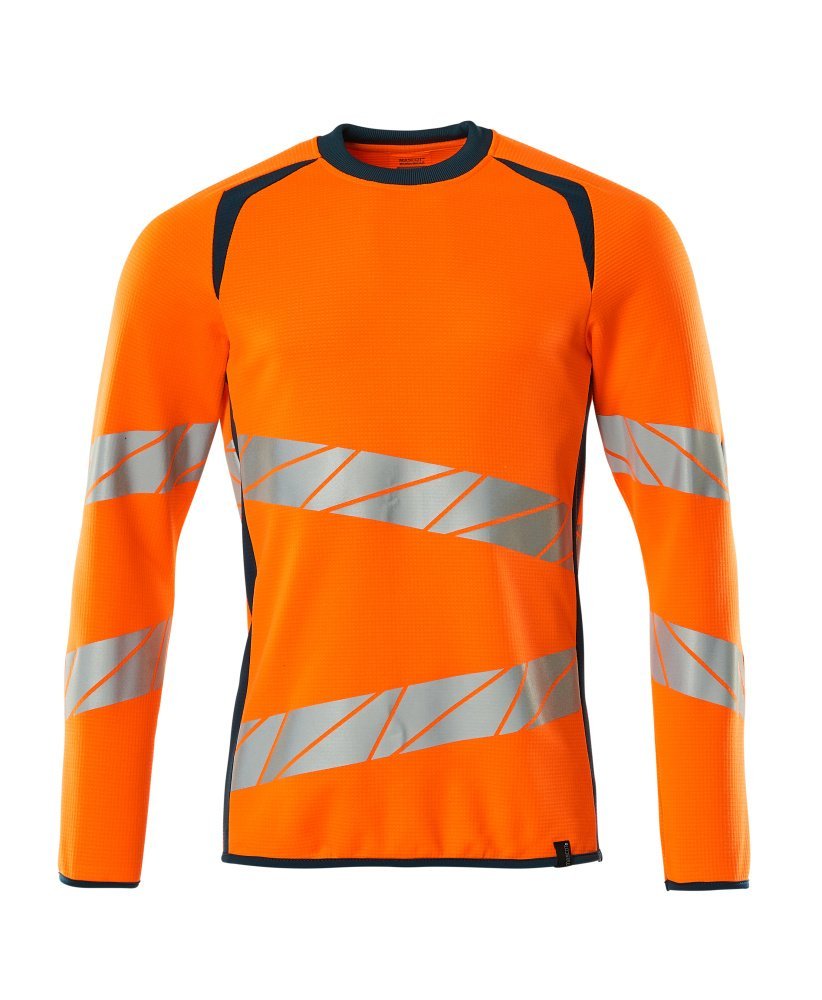 Sweatshirt, moderne Passform Sweatshirt Größe 5XLONE, hi-vis orange/dunkelpetroleum Produktbild img1 L