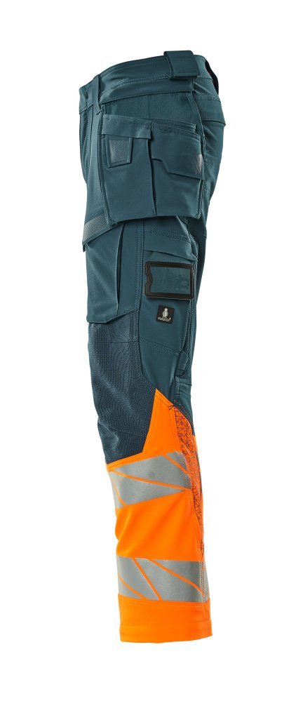 Hose mit Hängetaschen, ULTIMATE STRETCH Hose Größe 82C54, dunkelpetroleum/hi-vis orange Produktbild img2 L