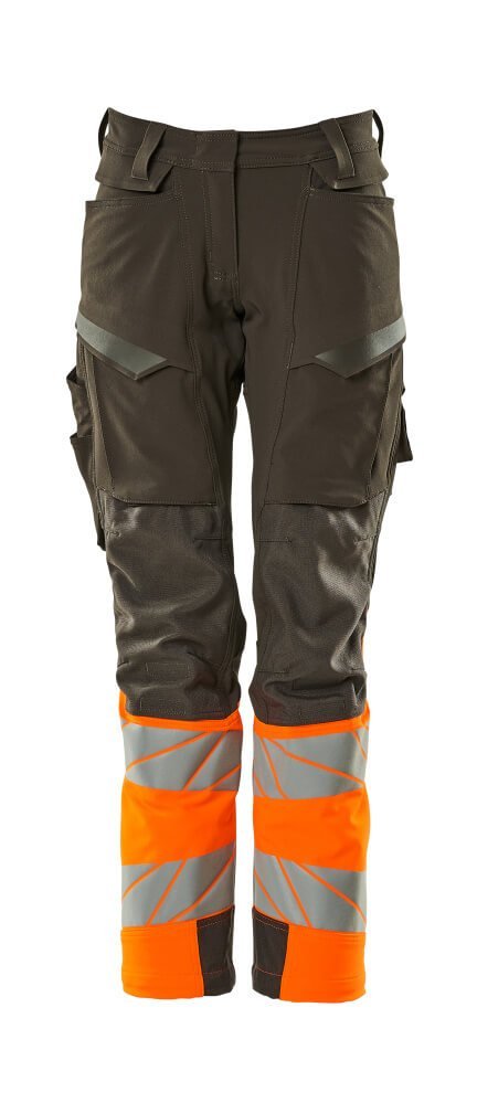 Hose, Damen,DIAMOND, Knietaschen,Stretch Hose Größe 76C44, dunkelanthrazit/hi-vis orange Produktbild img1 L