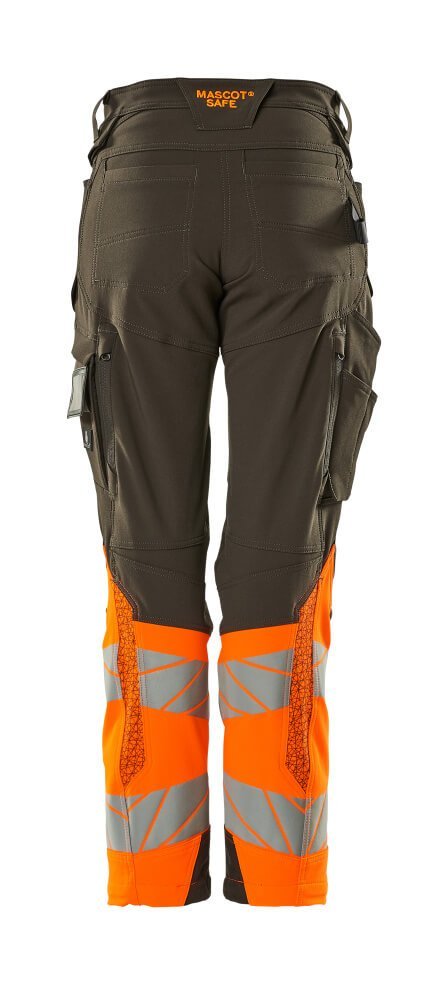 Hose, Damen,DIAMOND, Knietaschen,Stretch Hose Größe 76C44, dunkelanthrazit/hi-vis orange Produktbild img3 L