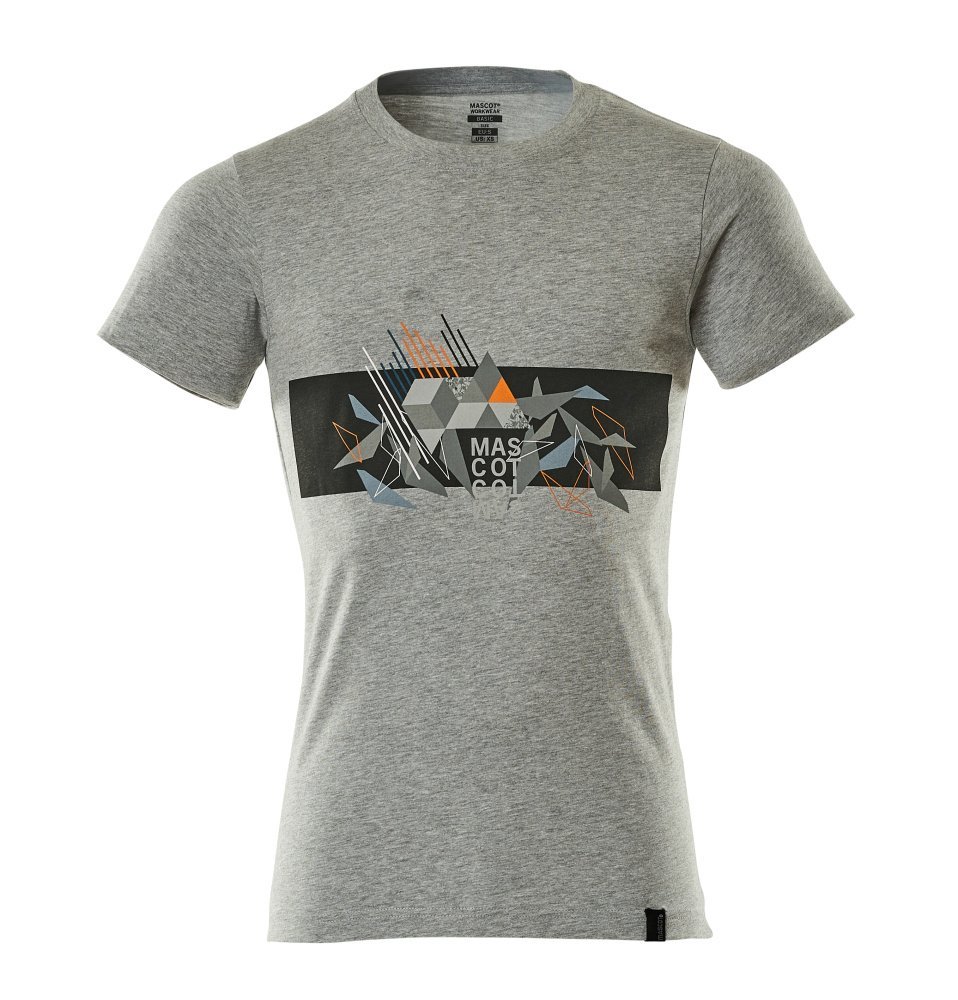 T-Shirt mit Druck T-shirt Größe XL, grau/hi-vis orange Produktbild img1 L