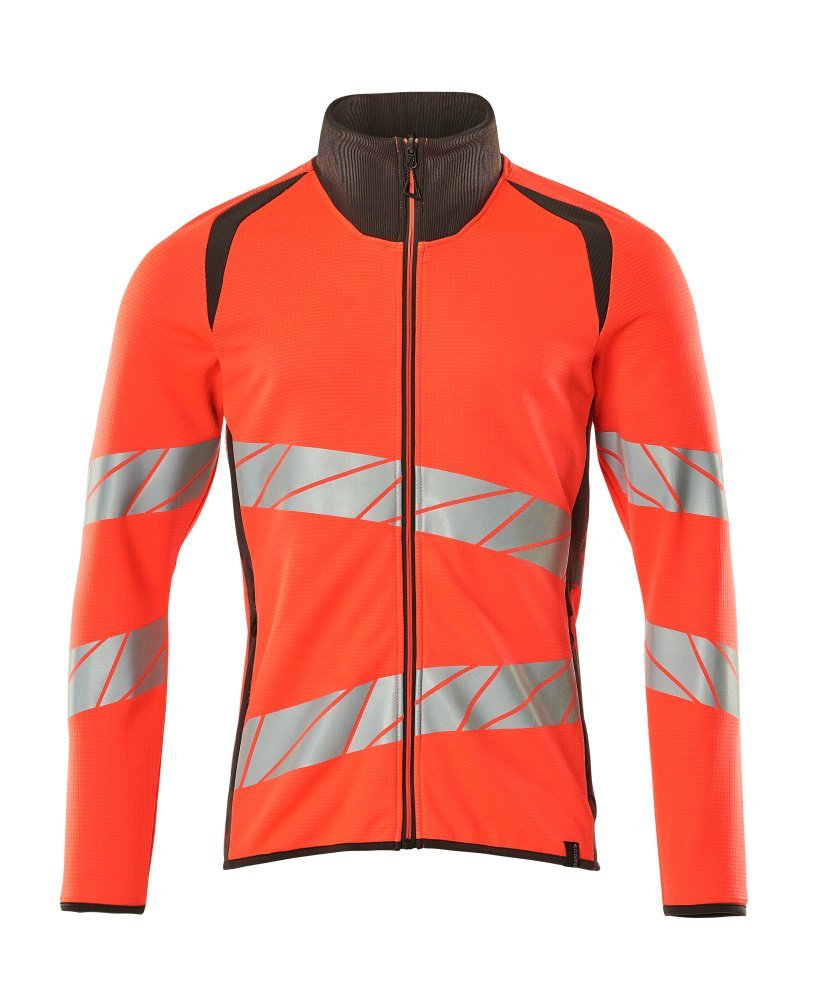Sweatshirt mit Reißverschluss,modern Fit Sweatshirt mit Reißverschluss Größe 4XL, hi-vis rot/dunkelanthrazit Produktbild img1 L