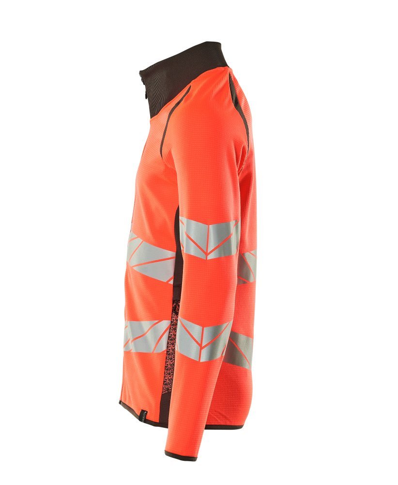 Sweatshirt mit Reißverschluss,modern Fit Sweatshirt mit Reißverschluss Größe 4XL, hi-vis rot/dunkelanthrazit Produktbild img2 L