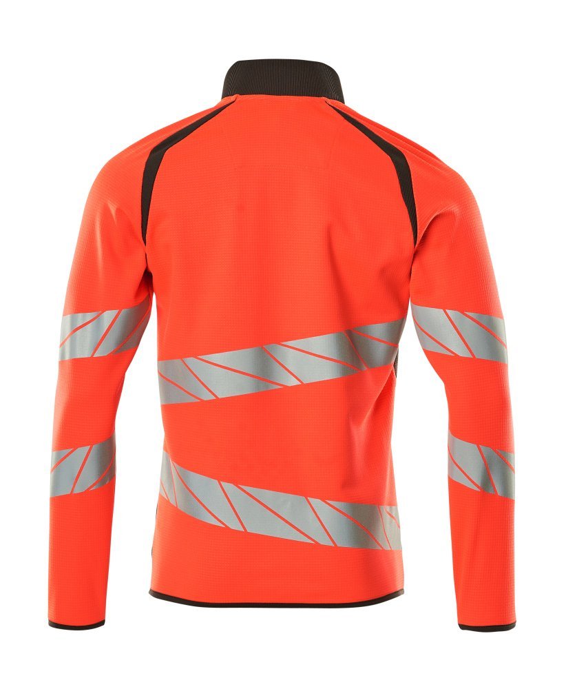 Sweatshirt mit Reißverschluss,modern Fit Sweatshirt mit Reißverschluss Größe 4XL, hi-vis rot/dunkelanthrazit Produktbild img3 L