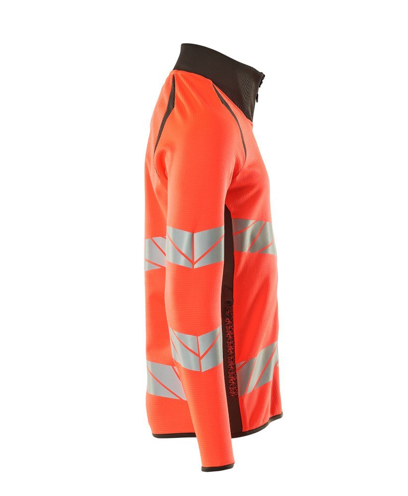 Sweatshirt mit Reißverschluss,modern Fit Sweatshirt mit Reißverschluss Größe 4XL, hi-vis rot/dunkelanthrazit Produktbild img4 L