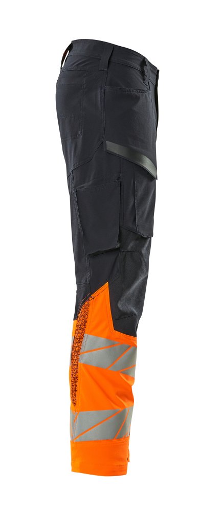 Hose, Schenkeltaschen, ULTIMATE STRETCH Hose Größe 82C50, schwarzblau/hi-vis orange Produktbild img4 L