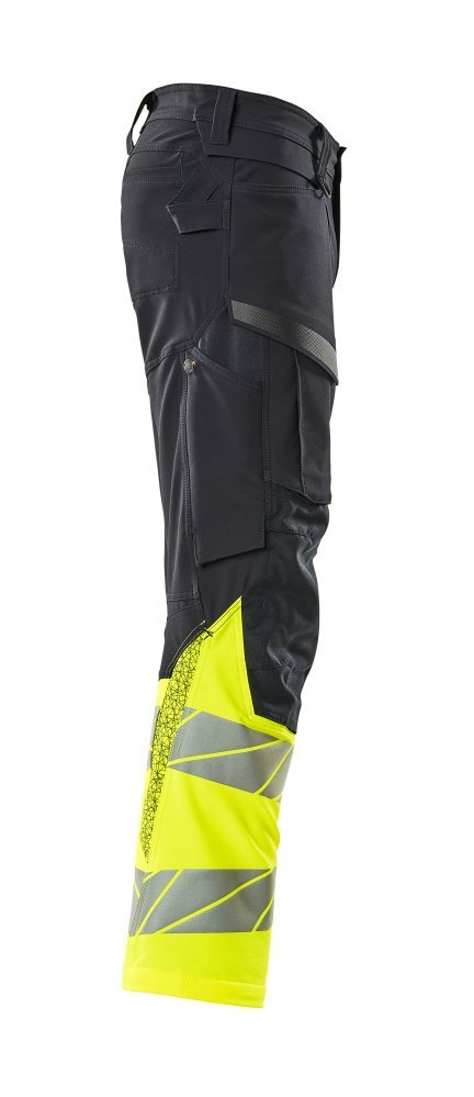 Hose mit Knietaschen, ULTIMATE STRETCH Hose Größe 76C58, schwarzblau/hi-vis gelb Produktbild img4 L