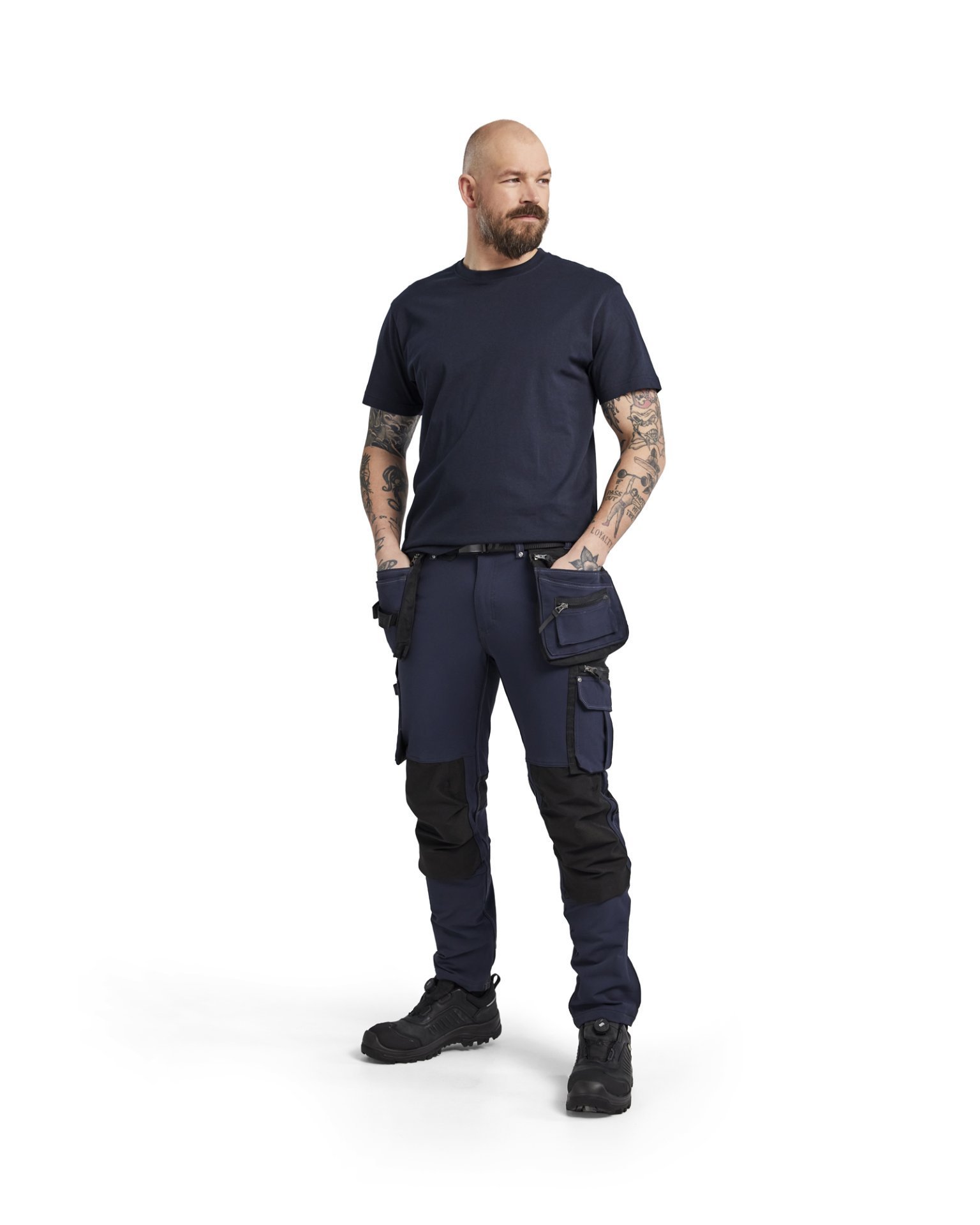 Handwerker Arbeitshose 4-Wege-Stretch X1900 Dunkel Marineblau/Schwarz D28 Produktbild img3 L