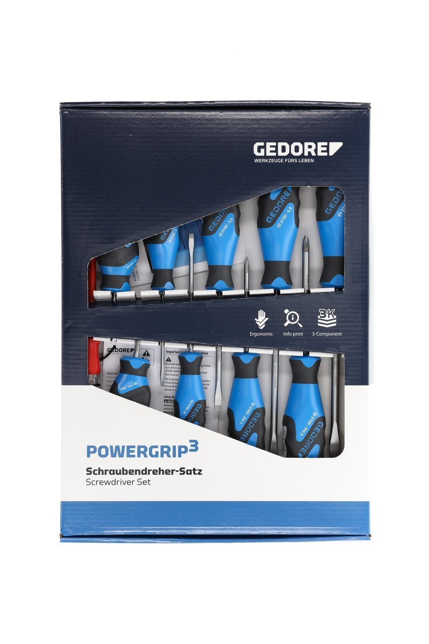 GEDORE 2150-2160 PH-010 3K-Schraubendreher-Satz 10-teilig IS 3-8 PH 1-2 Produktbild img3 L