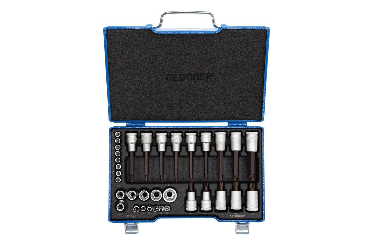 GEDORE 19 TX 20 Schraubendreher-Satz 1/2"+1/4" 34-teilig TX Produktbild img2 L