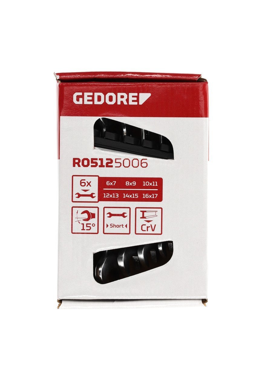 GEDORE R05125006 Doppelmaulschlüssel Satz kurz SW6-17 mm 6-teilig Produktbild img6 L