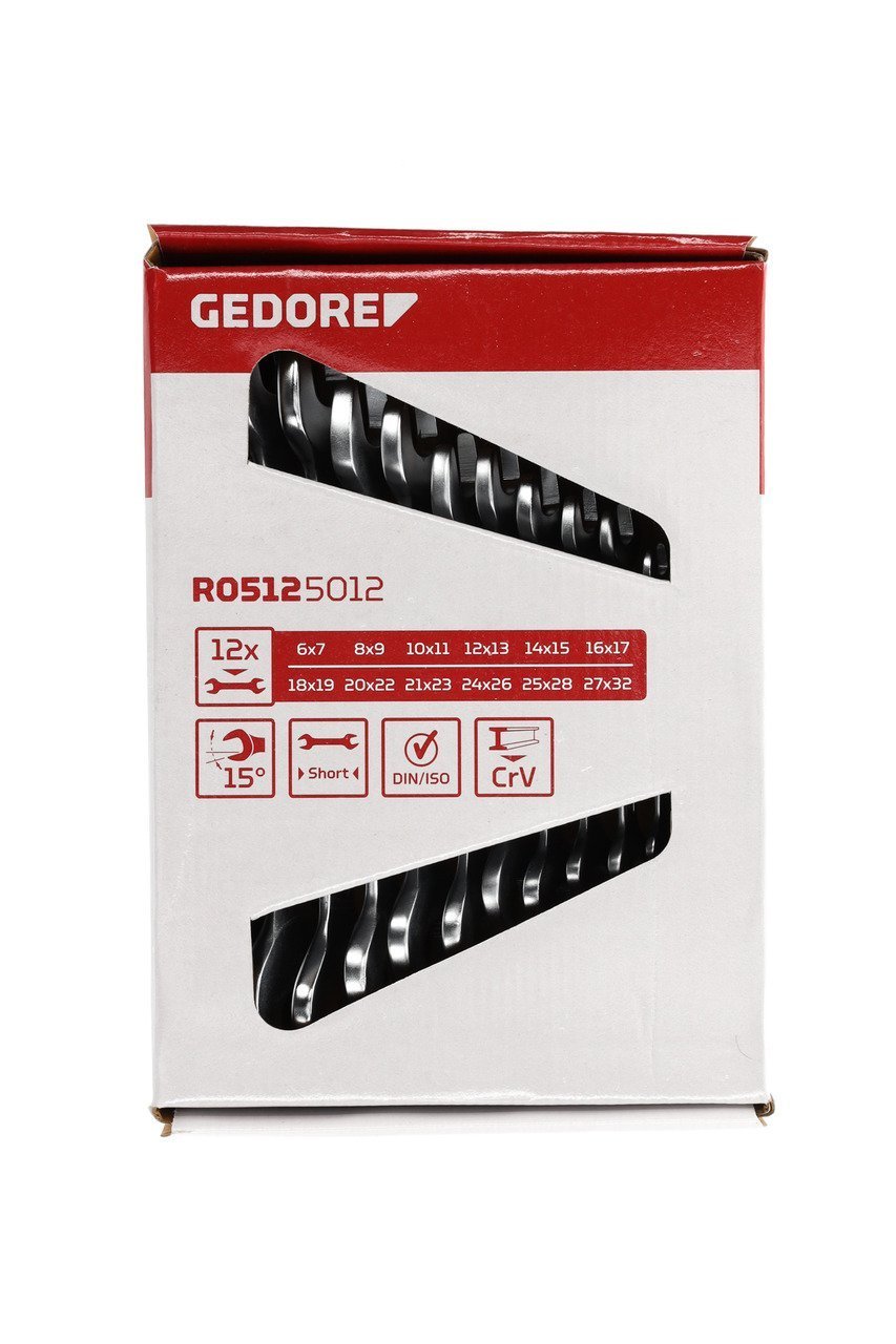 GEDORE R05125012 Doppelmaulschlüssel Satz kurz SW6-32 mm 12-teilig Produktbild img6 L