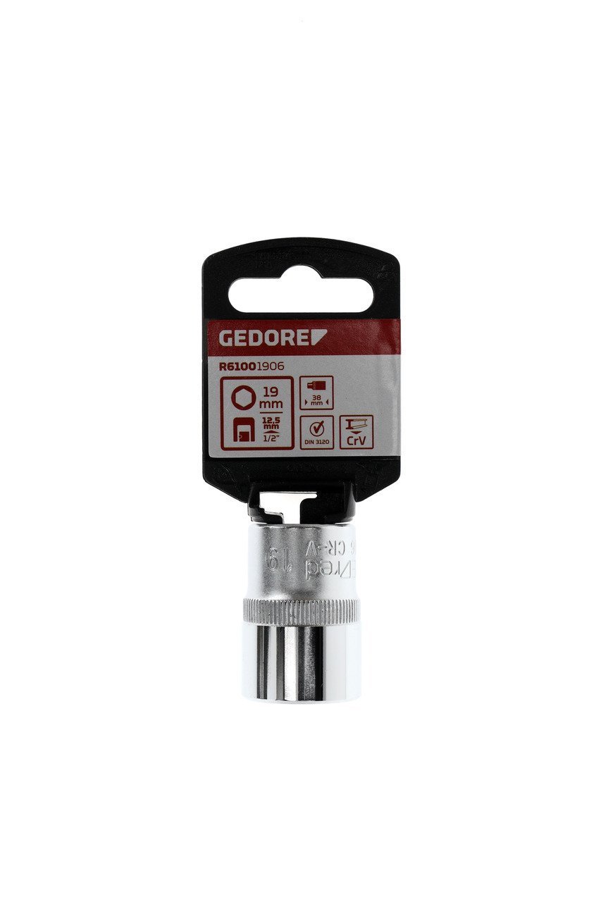 GEDORE R61001906 Steckschlüsseleinsatz 1/2" 6-kant 19 mm Länge 38 mm Produktbild img7 L