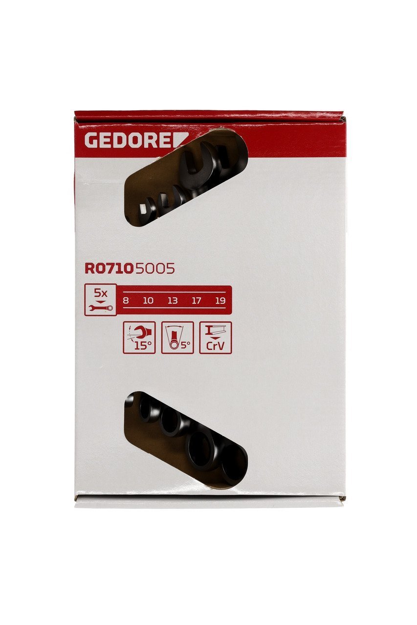 GEDORE R07105005 Ringratschenmaulschlüssel Satz SW8-19 mm 5-teilig Produktbild img6 L