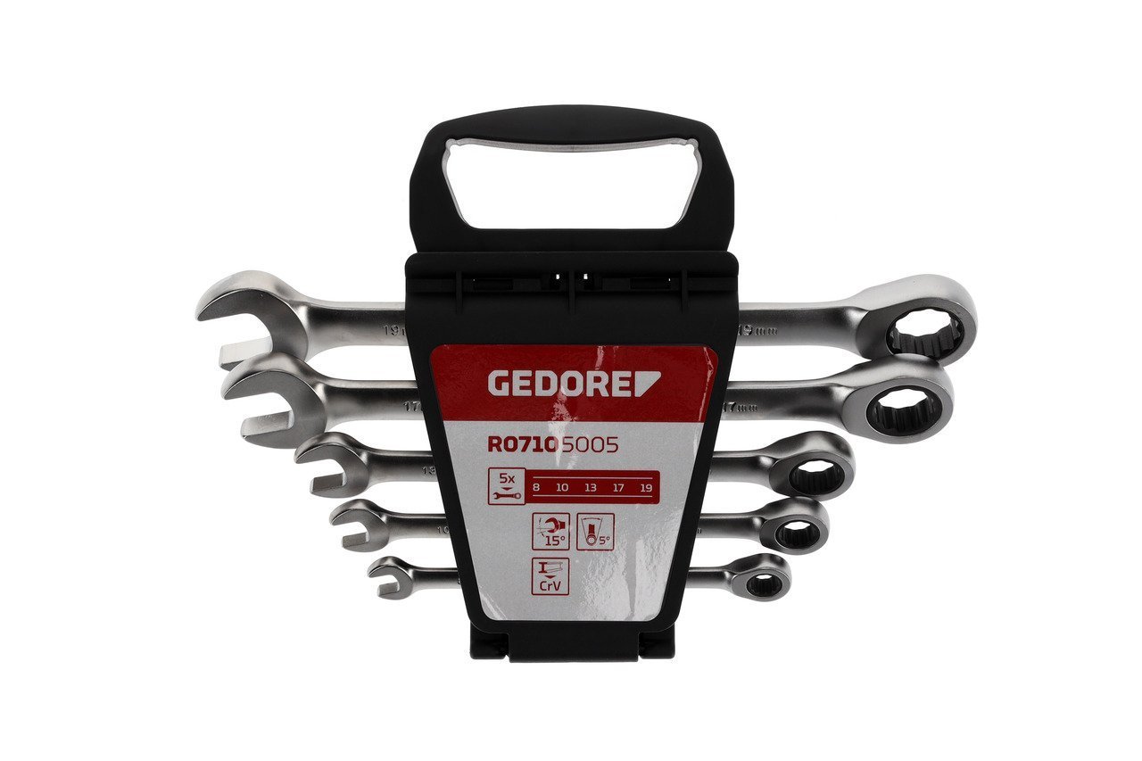 GEDORE R07105005 Ringratschenmaulschlüssel Satz SW8-19 mm 5-teilig Produktbild img2 L