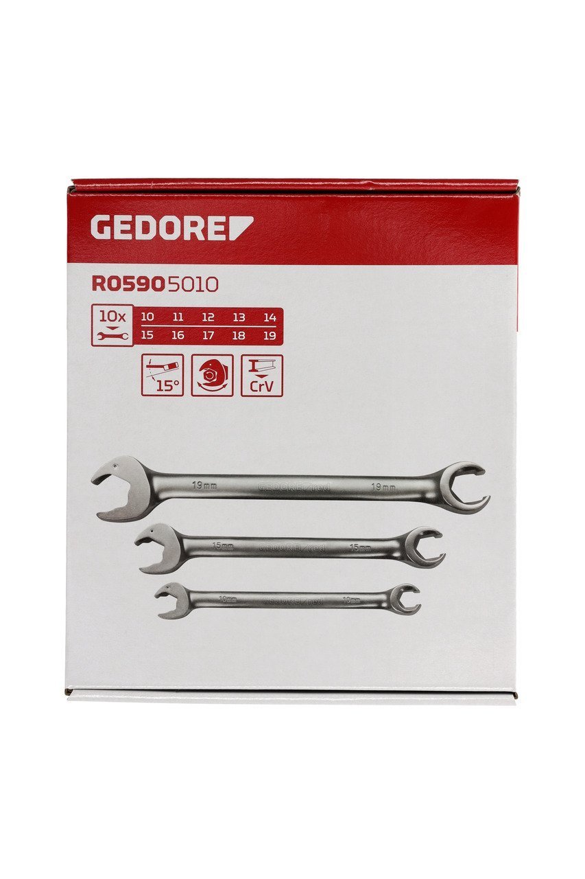 GEDORE R05905010 Ringratschenmaulschlüssel offen 10-19 mm 10-teilig Produktbild img6 L