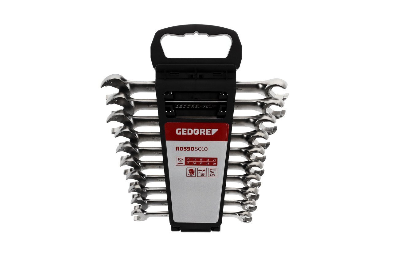 GEDORE R05905010 Ringratschenmaulschlüssel offen 10-19 mm 10-teilig Produktbild img2 L