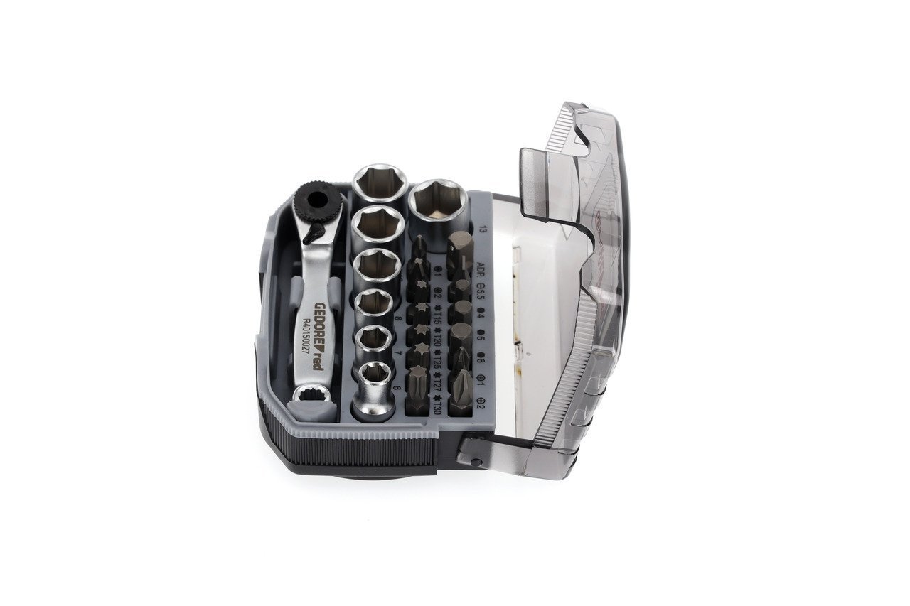 GEDORE R49005023 Steckschlüssel-Satz 1/4" 6-13mm +Bits 23-teilig Produktbild img3 L