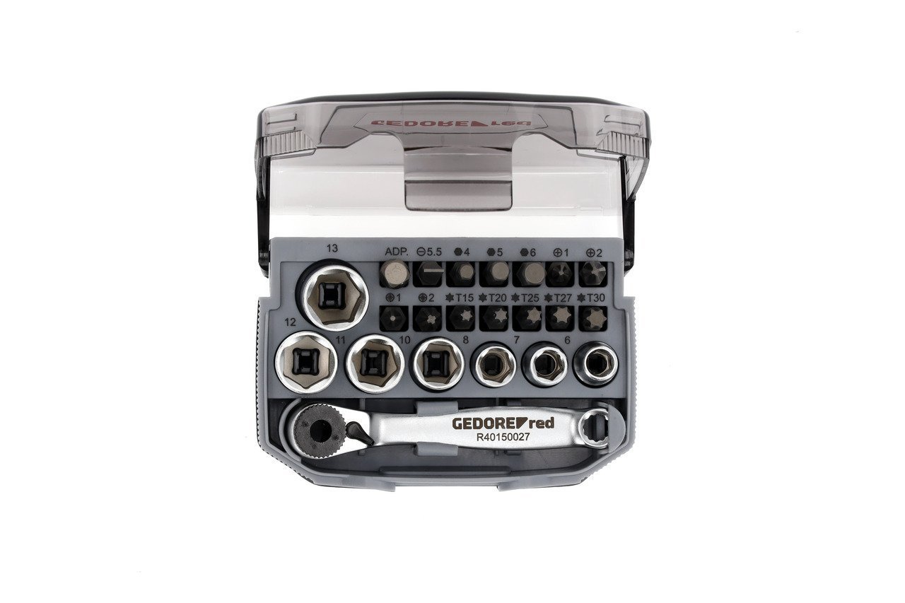 GEDORE R49005023 Steckschlüssel-Satz 1/4" 6-13mm +Bits 23-teilig Produktbild img2 L