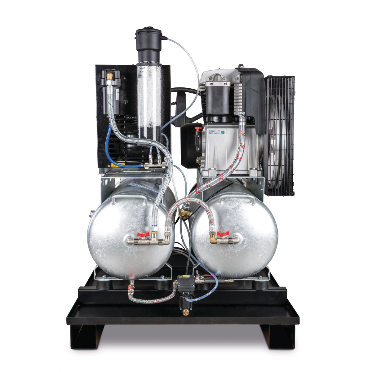 Aircraft Stationärer Kolbenkompressor mit 2x 100 Liter-Druckluftbehältern, Kältetrockner, Feinfilter, Kondensatableiter- und aufbereiter AIRPROFI DUO Produktbild img4 L