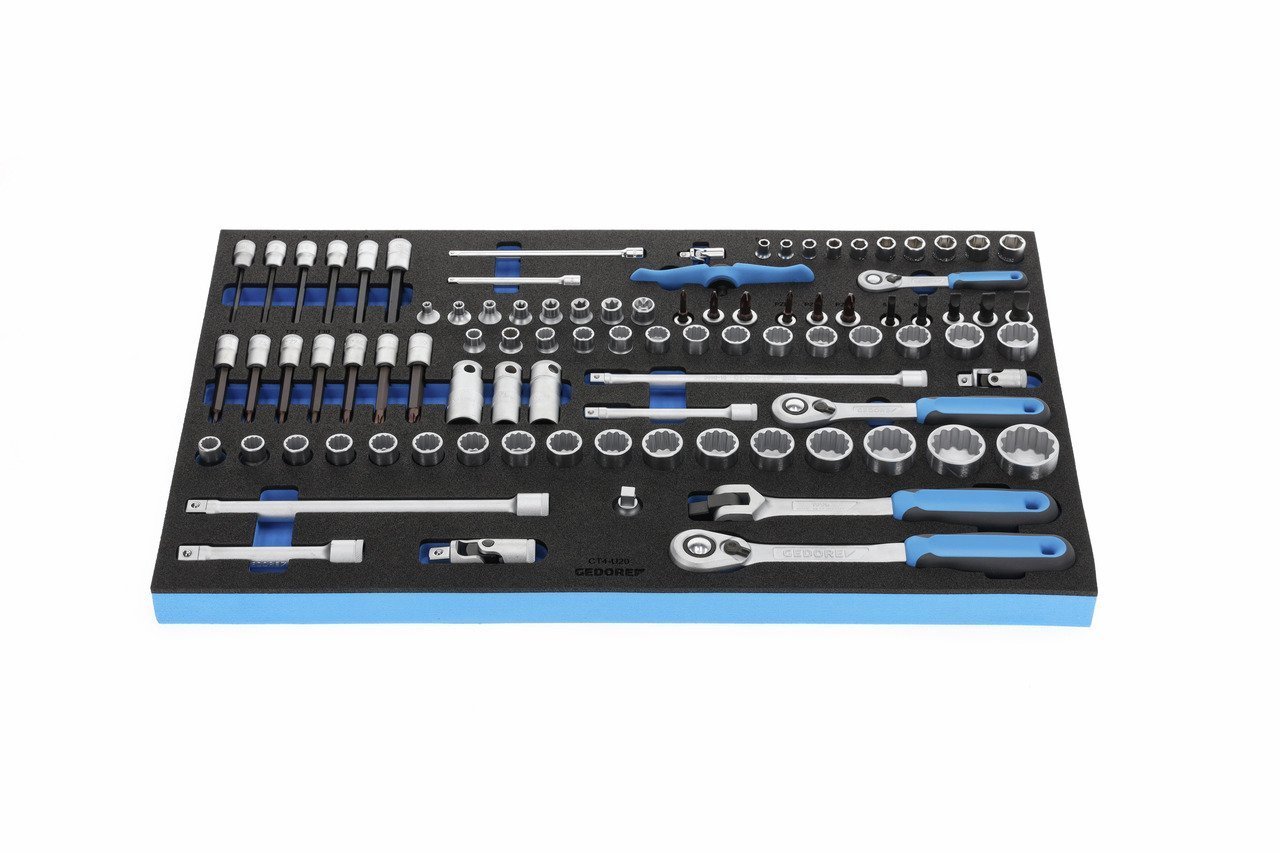 GEDORE 2005 CT4-U-20 Steckschlüssel-Satz 1/4"-3/8"-1/2" in Check-Tool-Modul, 91-teilig Produktbild img6 L