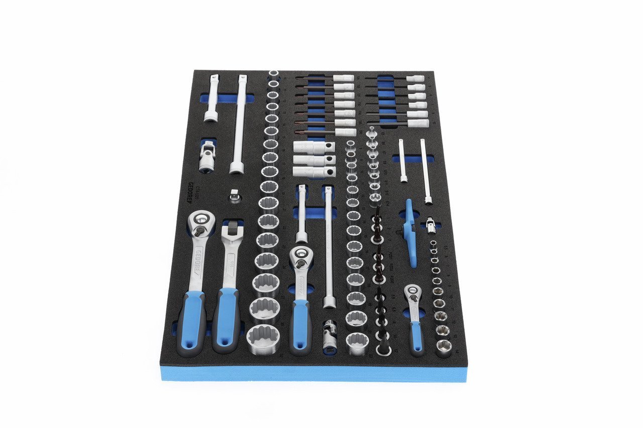 GEDORE 2005 CT4-U-20 Steckschlüssel-Satz 1/4"-3/8"-1/2" in Check-Tool-Modul, 91-teilig Produktbild img3 L